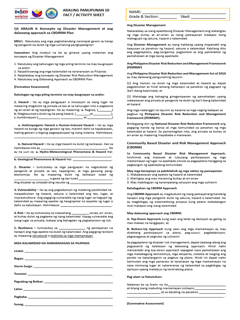 Disaster Management Concepts for Students | PDF | Safety | Social Science