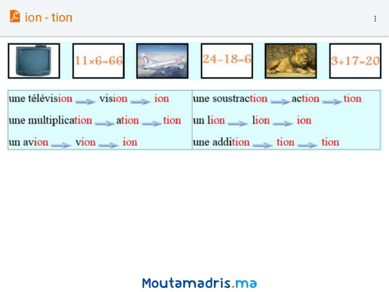 Cours Ion - Tion 3eme Primaire 1 | PDF
