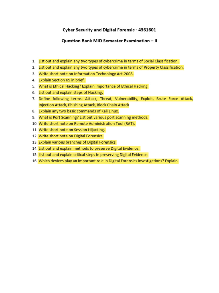 QB - Mid Sem Exam II | PDF