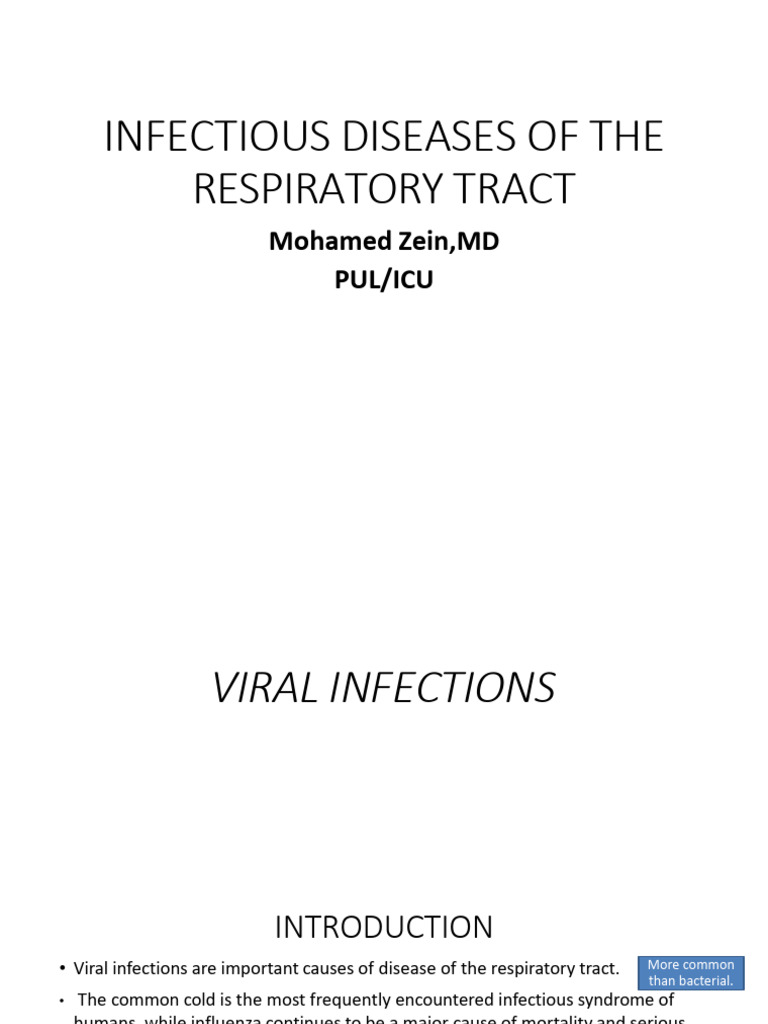 Infectious Disease of Respiratory Tract (+notes) | PDF