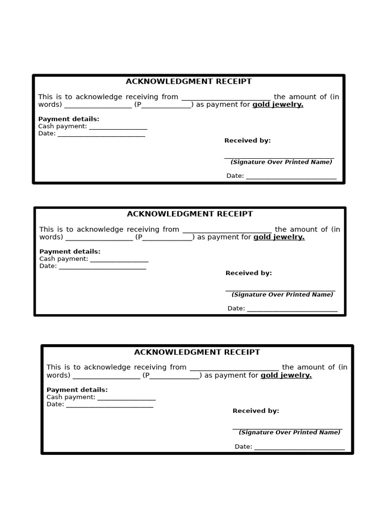 ACKNOWLEDGMENT RECEIPT | PDF