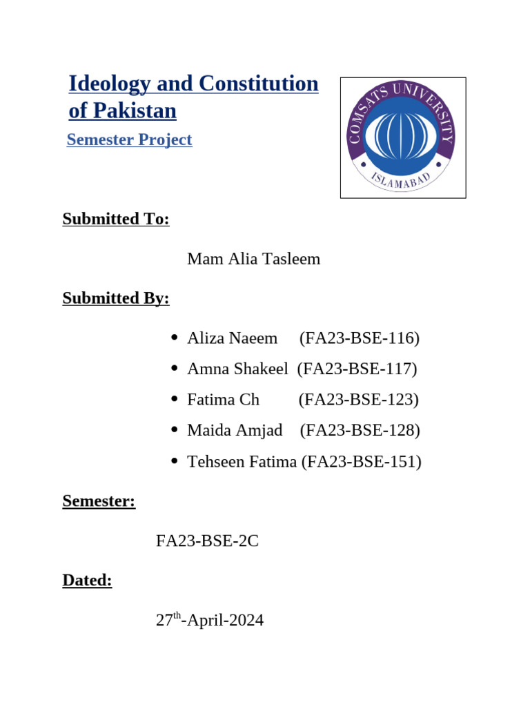 Ideology and Consitution of Pakistan | PDF