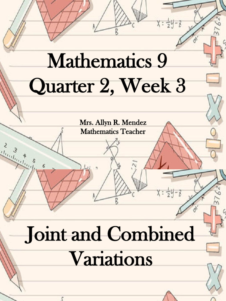 Joint and combined variations pdf