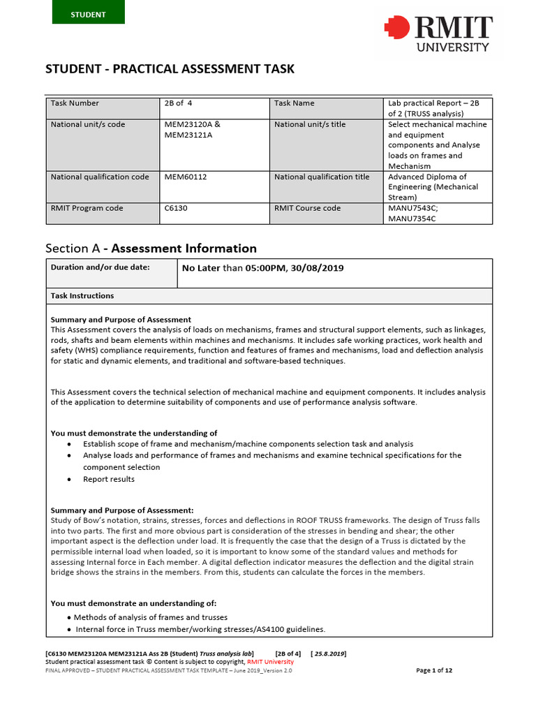 LabPracReport MEM23120A MEM23121A Task2B Student 191109 | PDF