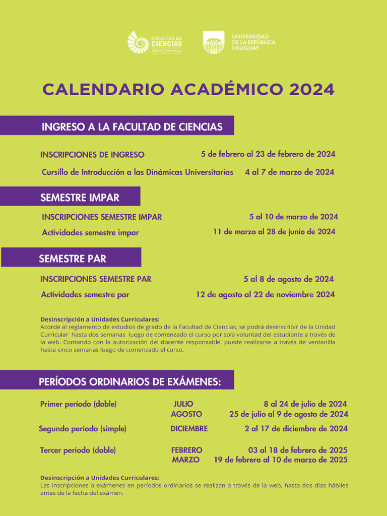Calendario Académico 2024 | PDF