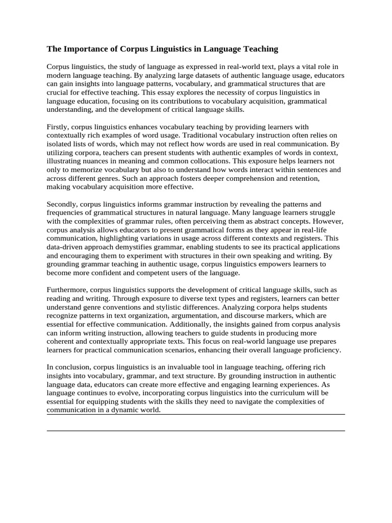 Corpus Linguistics in Language Teaching | PDF | Linguistics | Foreign ...