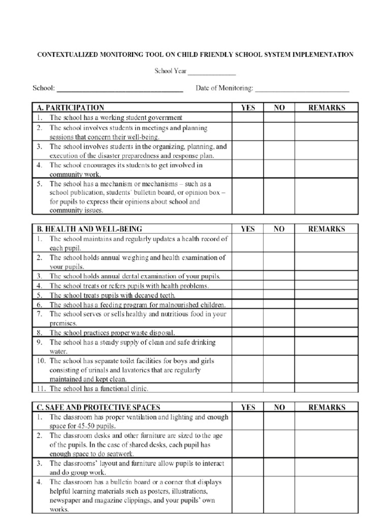 Monitoring Tool Child Friendly | PDF