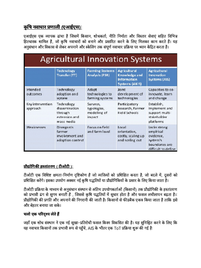 Agricultural Innovation System | PDF