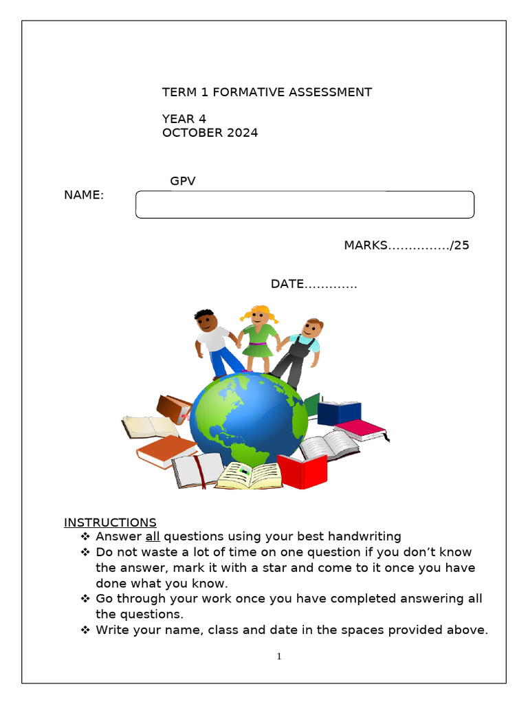 Year 4 Formative Assessment Guide | PDF | Behavior Modification ...