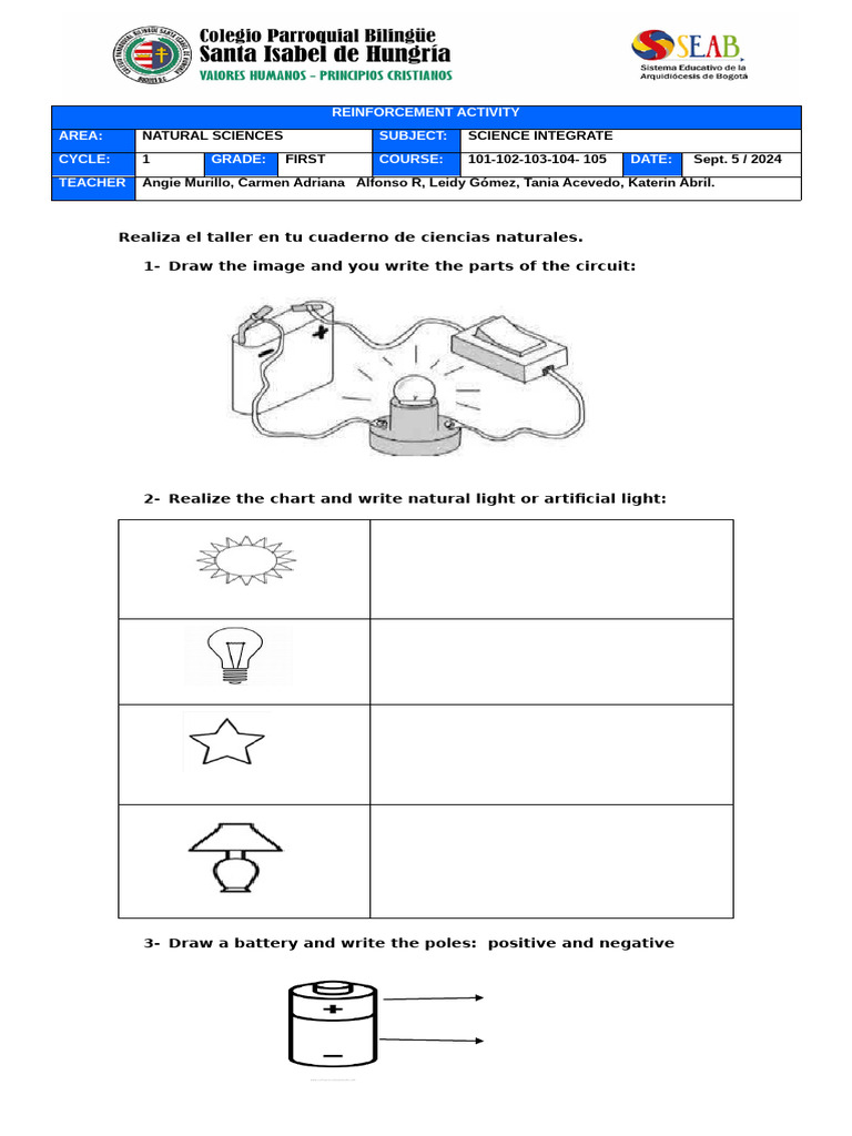 First Grade Science Reinforcement Activity | PDF | Teaching Methods ...