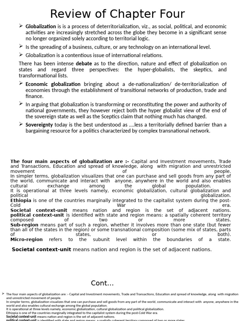 Review of Chapter 4 Global Trend | PDF | Globalization | Cultural ...