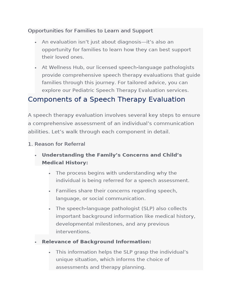 Assessment Speech Therapy | PDF