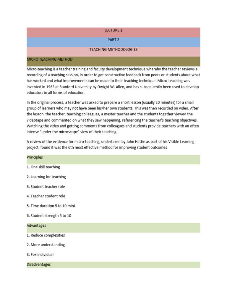 Part 2 Teaching Methodologies | PDF