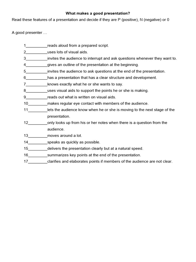 What Makes A Good Presentation | PDF | Career & Growth | Self-Improvement