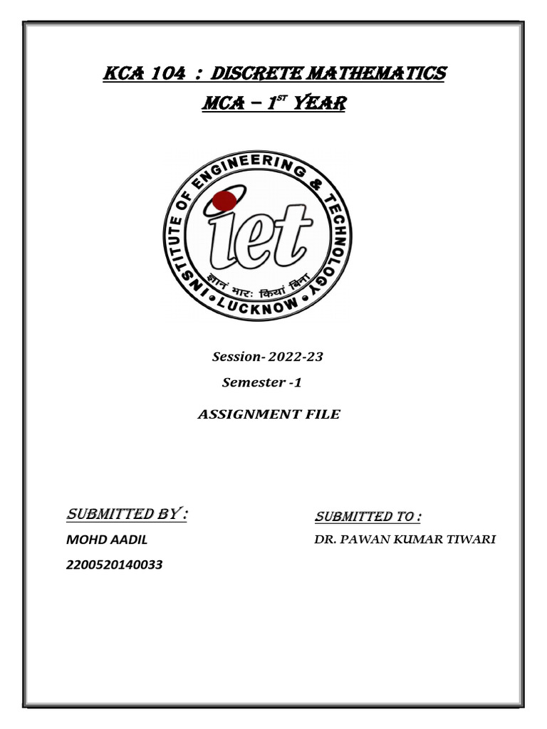 Math Assignment 1 | PDF