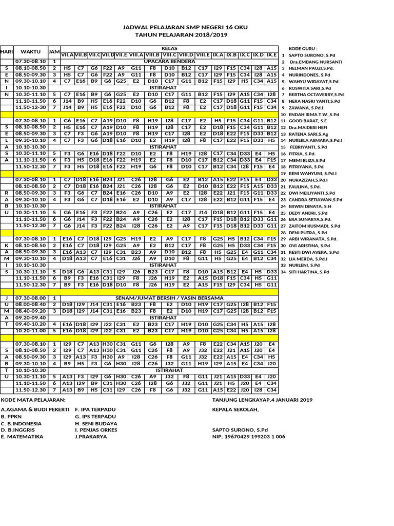 JADWALGENAP 23-24 | PDF