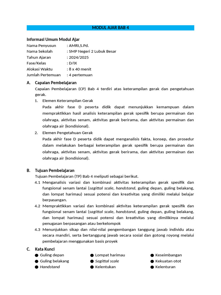 7.4 Modul Ajar Bab 4 | PDF