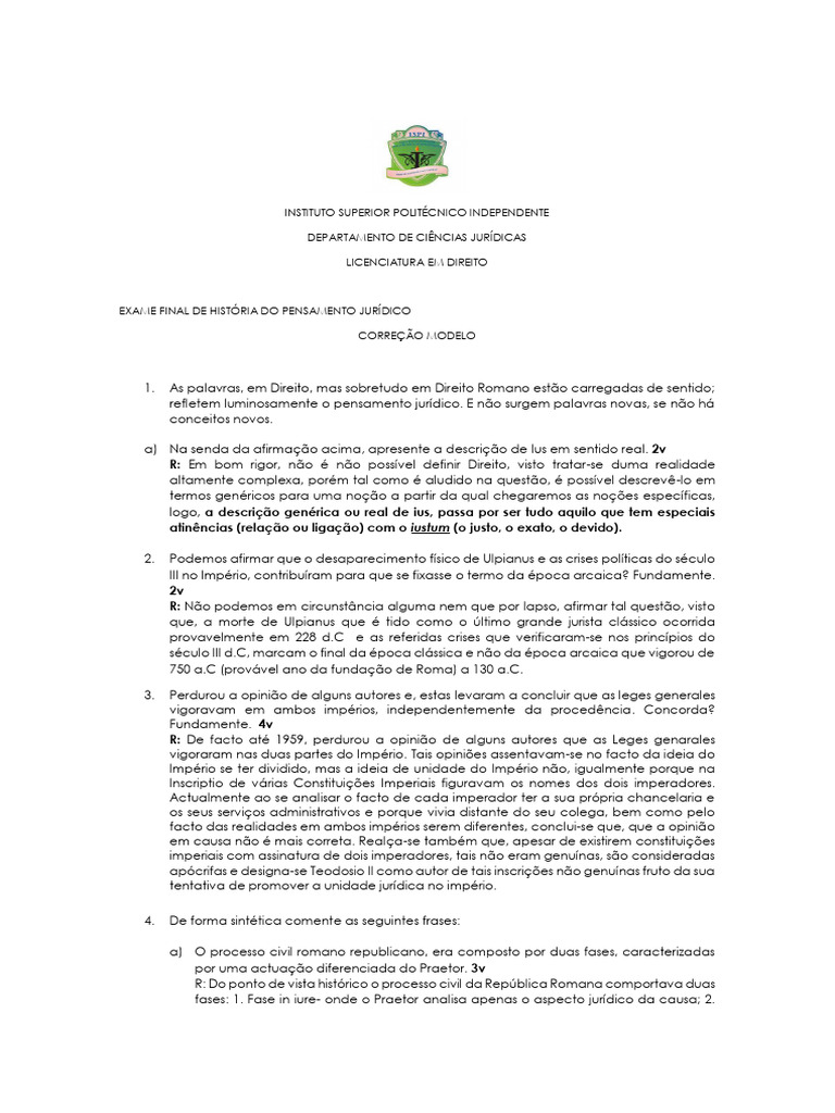 Correção Modelo A1 | PDF