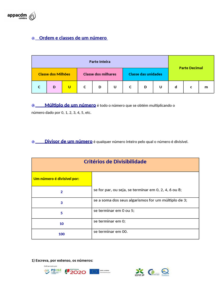 Classe Dos Números | PDF