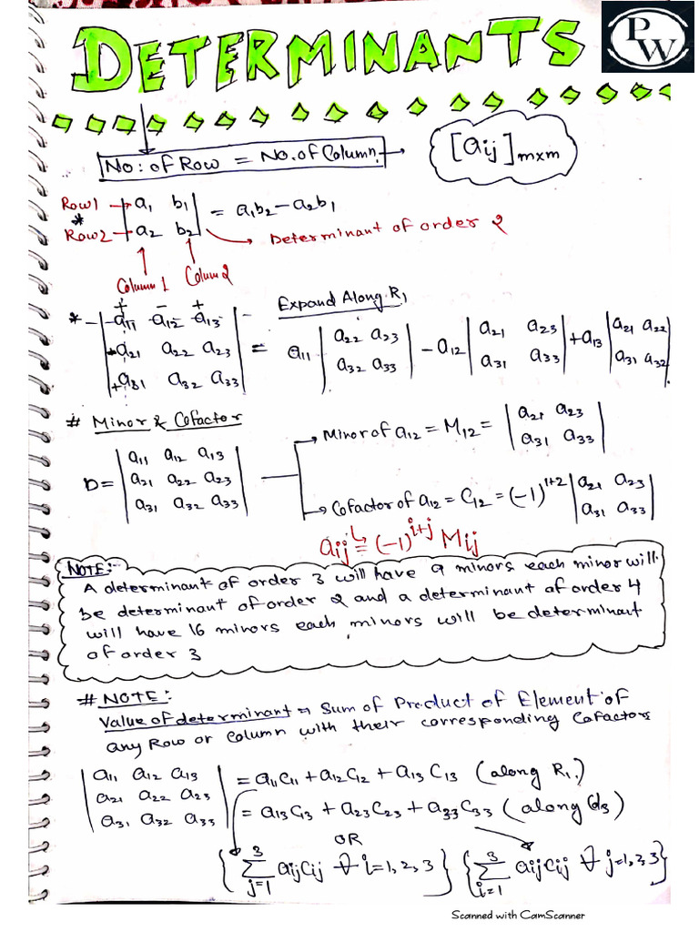 Mcq On Matrices And Determinants Short