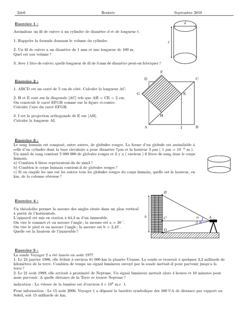 01 Calculs Ex Cor | PDF