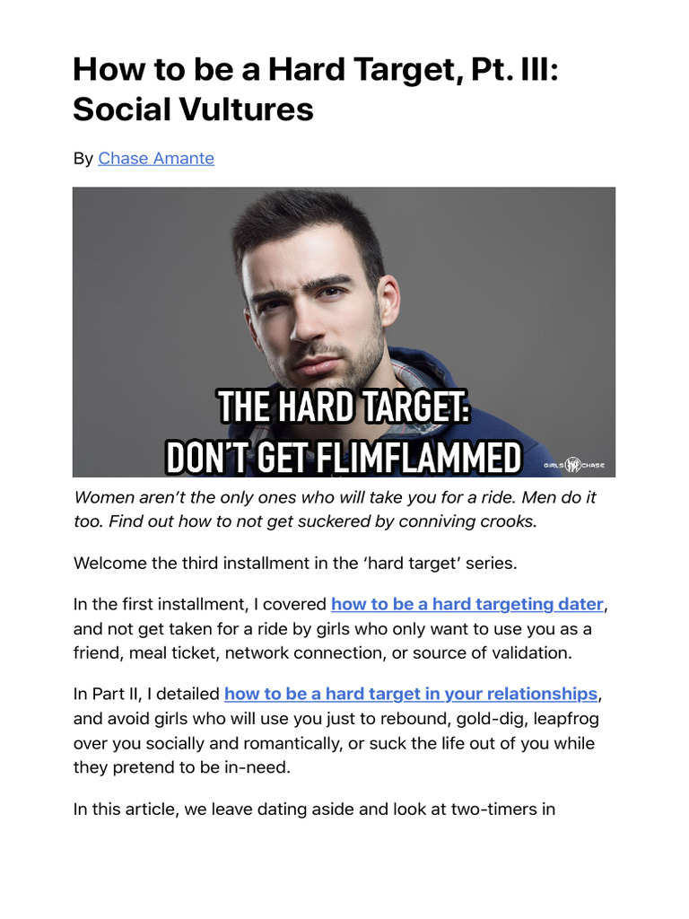 How To Be A Hard Target, Pt. III Social Vultures | PDF | Credit | Self ...
