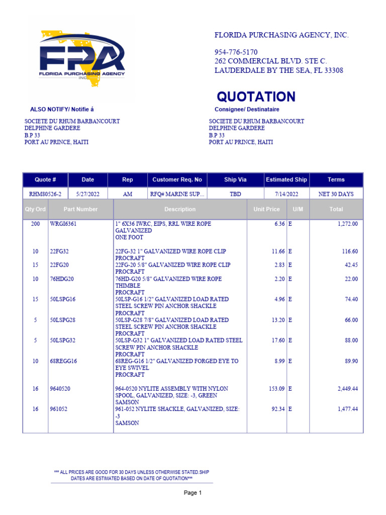 RHM80526-2 - Rev 2 - Quote | PDF