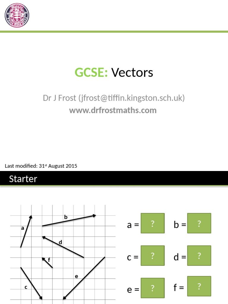 GCSE Vectors | PDF