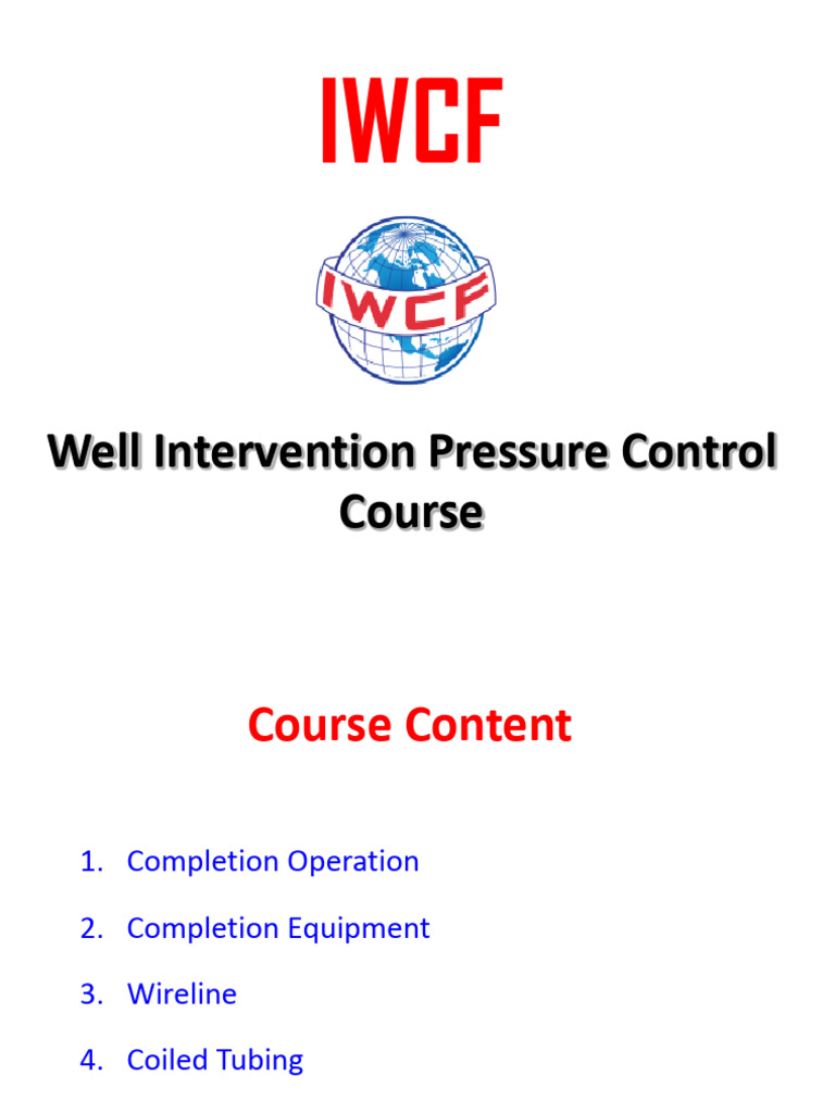 IWCFWell Intervention Pressure Control | PDF
