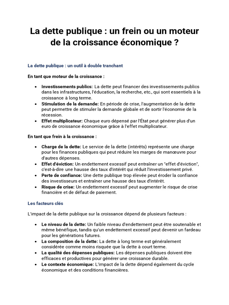 La Dette Publique | PDF