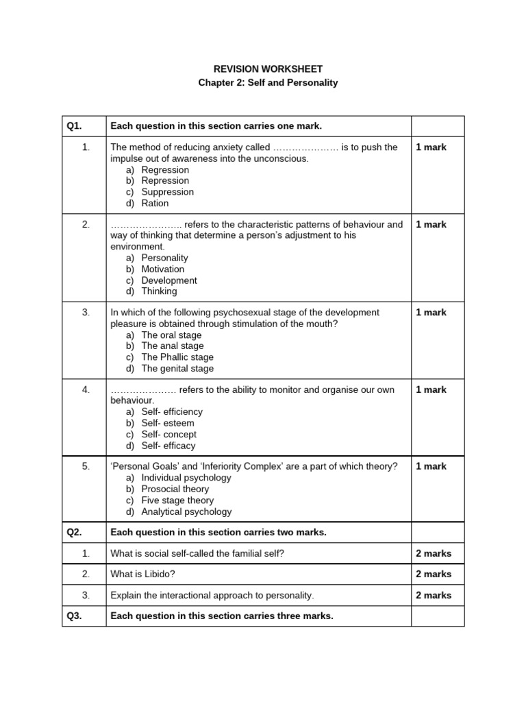 Chapter 2 Self and Personality | PDF
