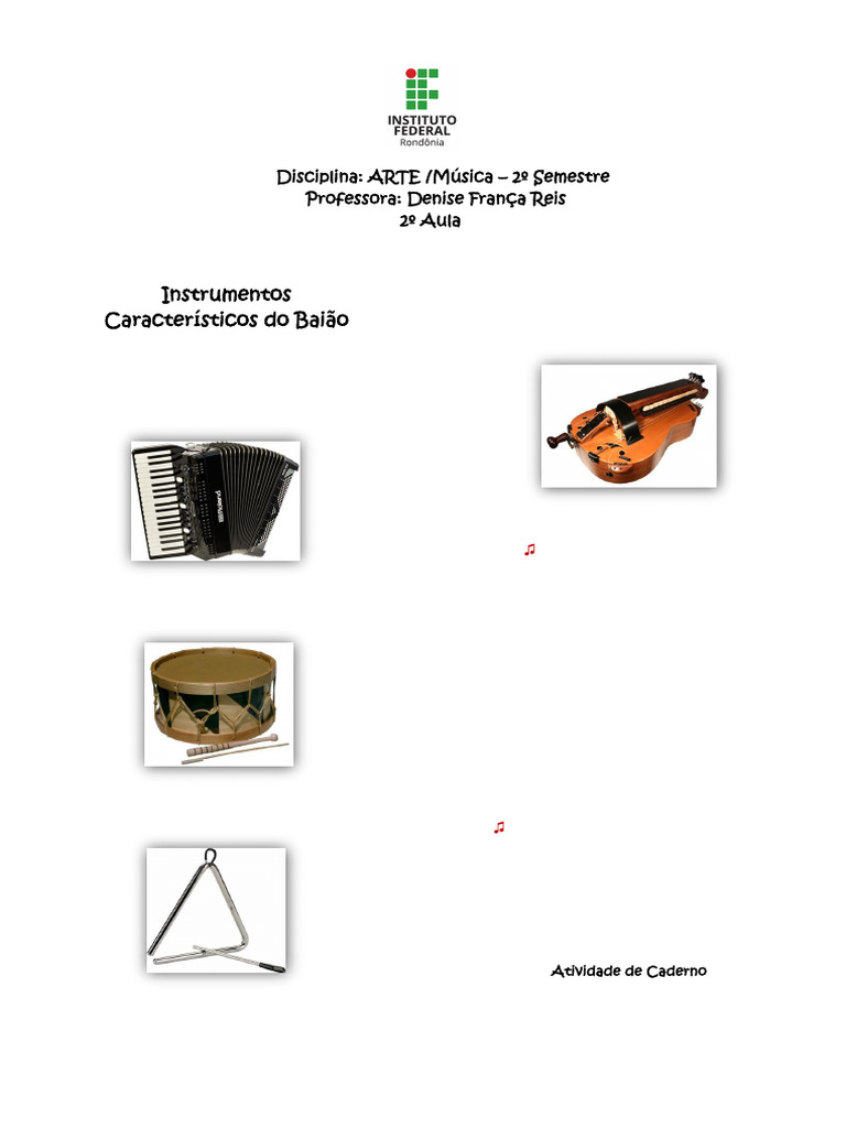 Instrumentos do Baião: Sanfona, Zabumba e Triângulo | PDF | Musica ...