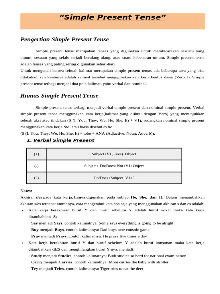 Simple Present and Past Tense | PDF