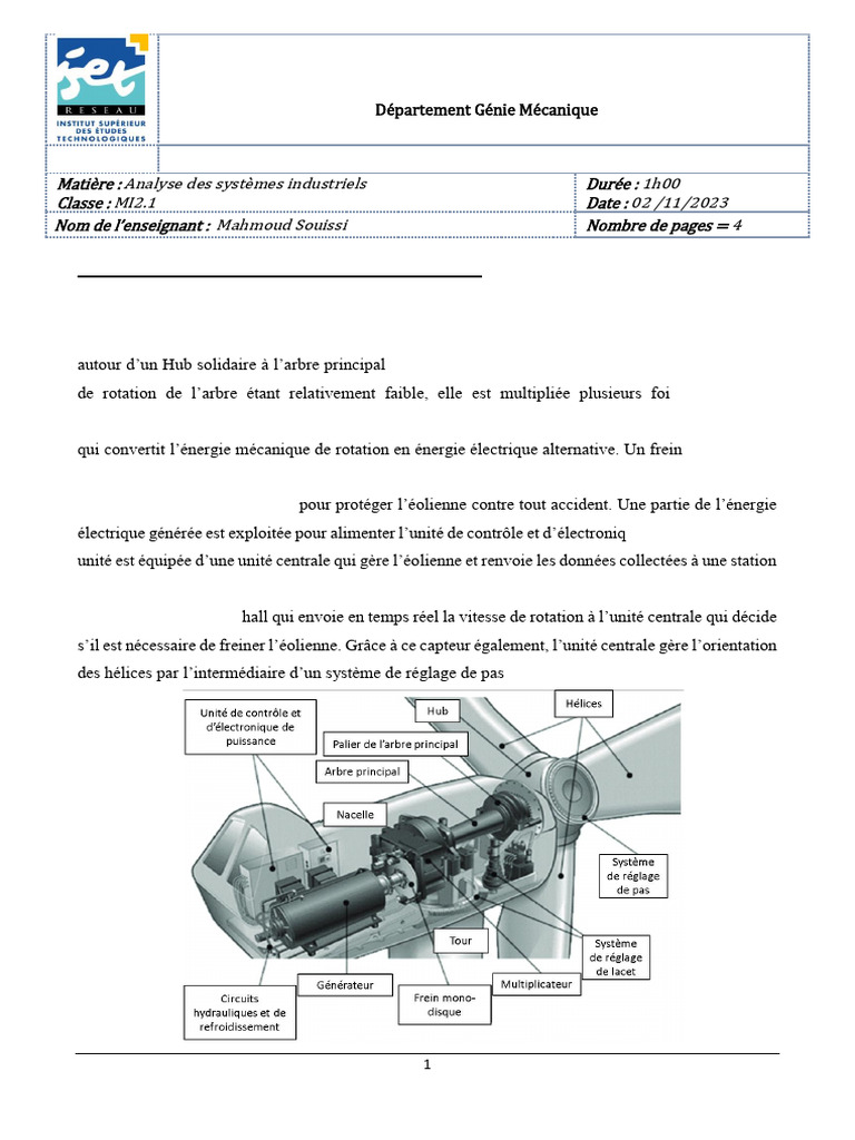 Ana Sys Ind DC 2022 2023 Corrige | PDF