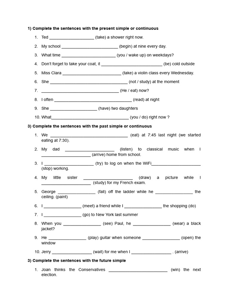 Tenses To Practice 3 PDF | PDF
