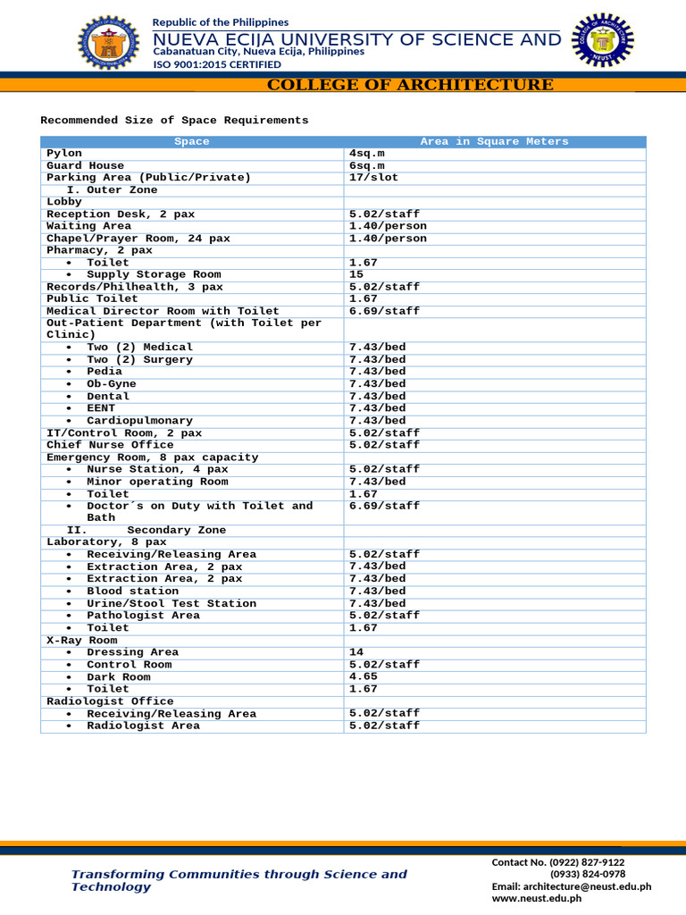 Space Requirements | PDF