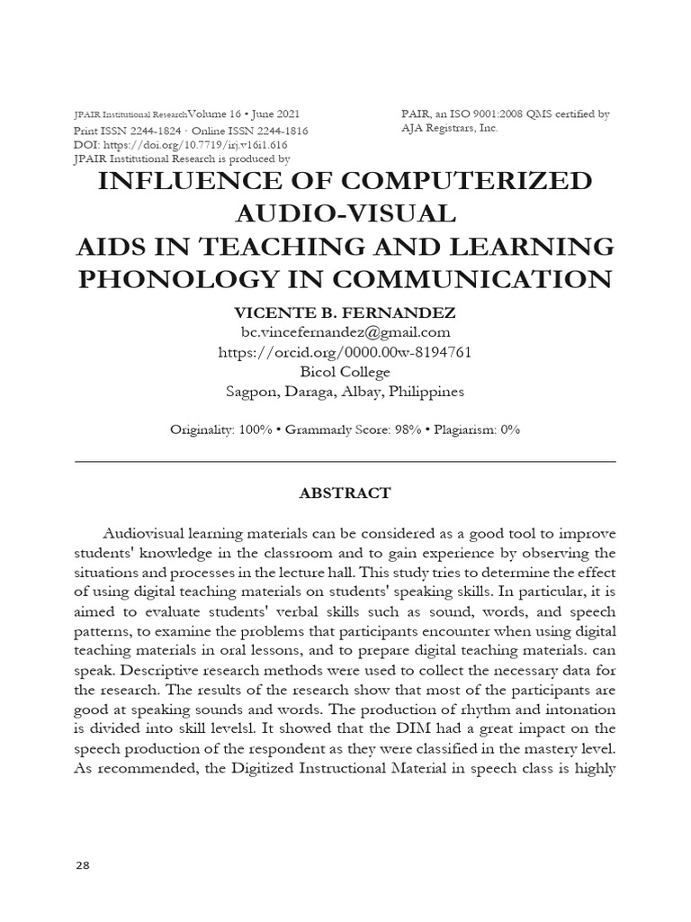 Digital Aids in Phonology Education | PDF | Learning | Pedagogy