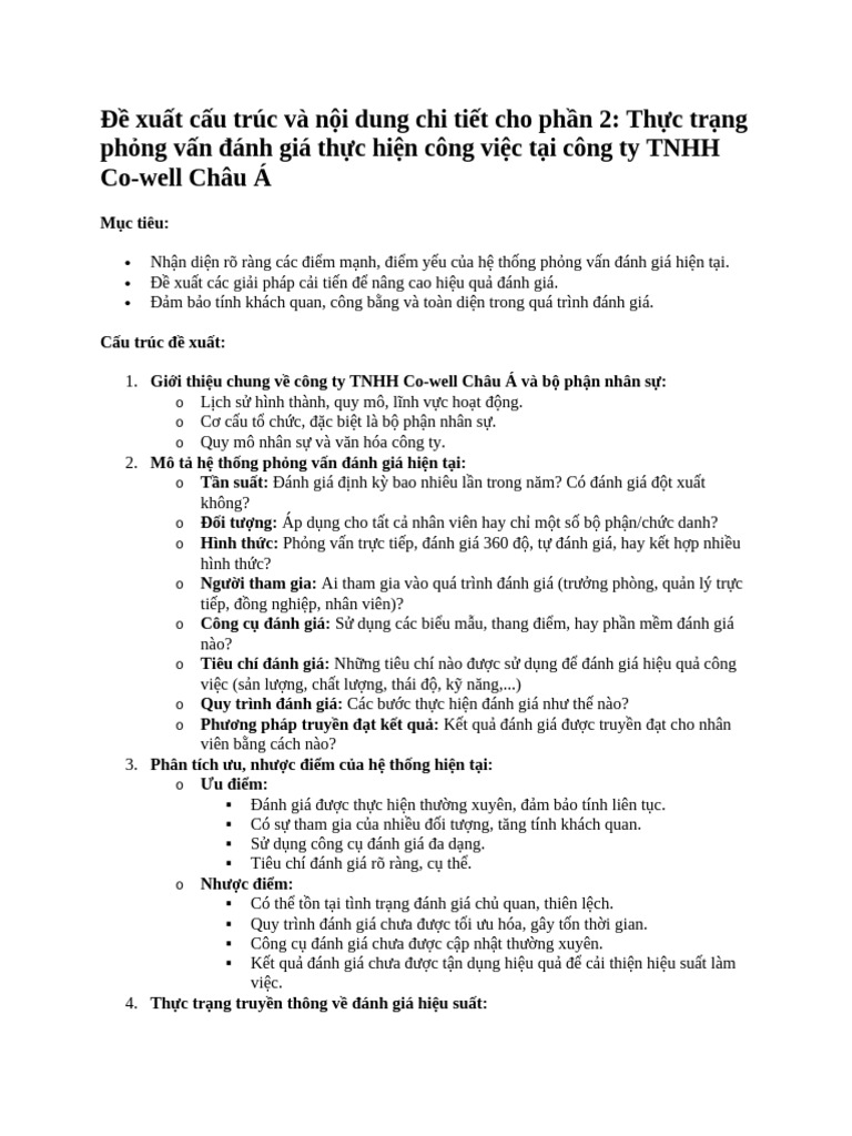 Đề xuất cấu trúc và nội dung chi tiết cho phần 2 | PDF