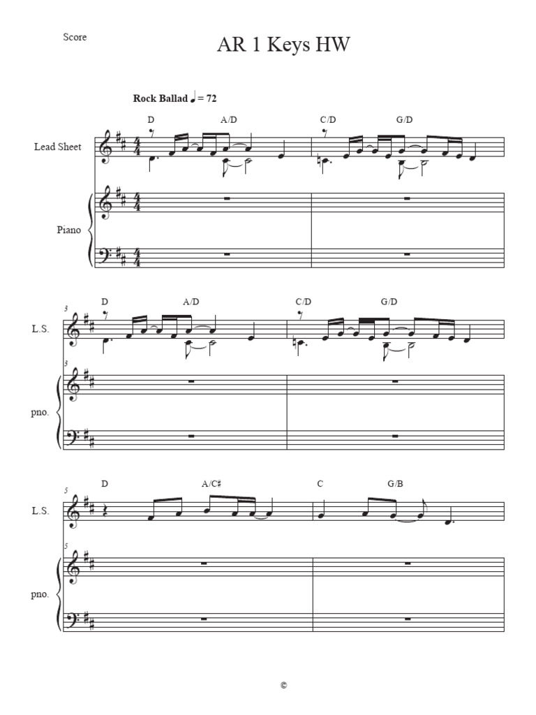AR 1 Keys HW - Score | PDF