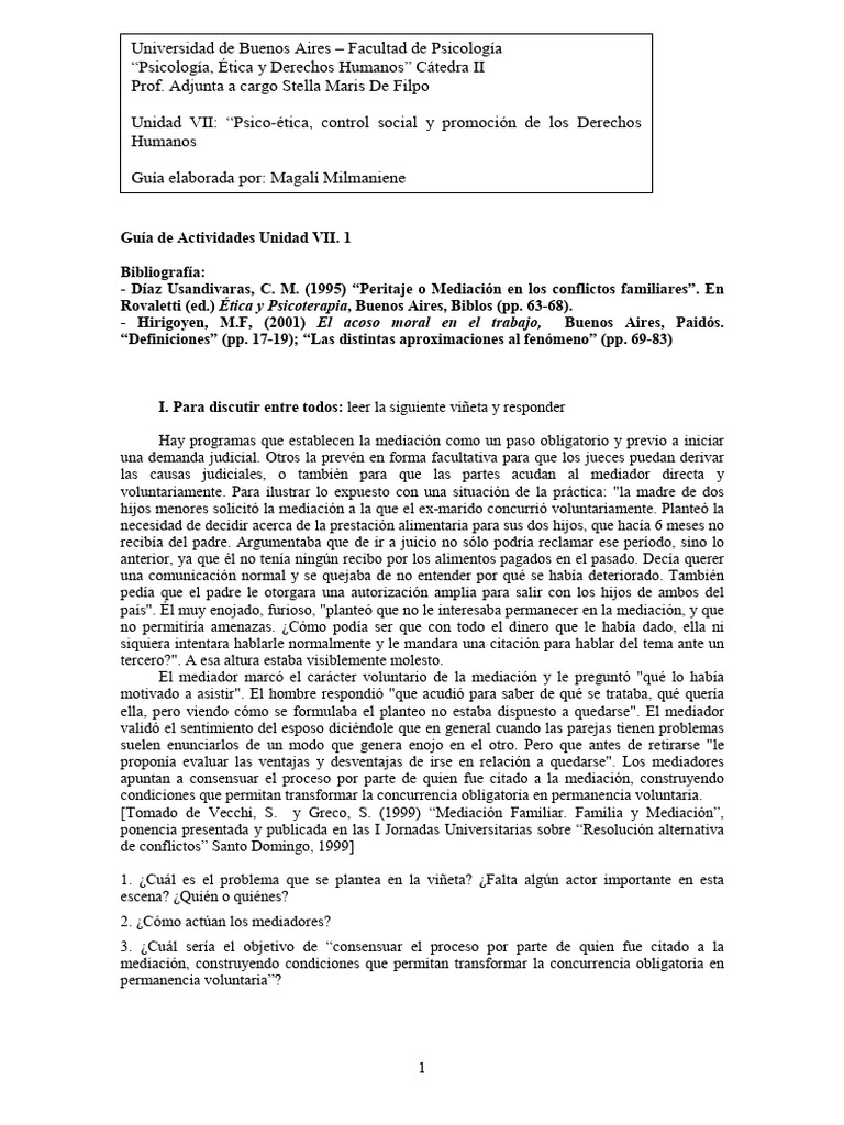 Guia Actividades Unidad 71 | PDF