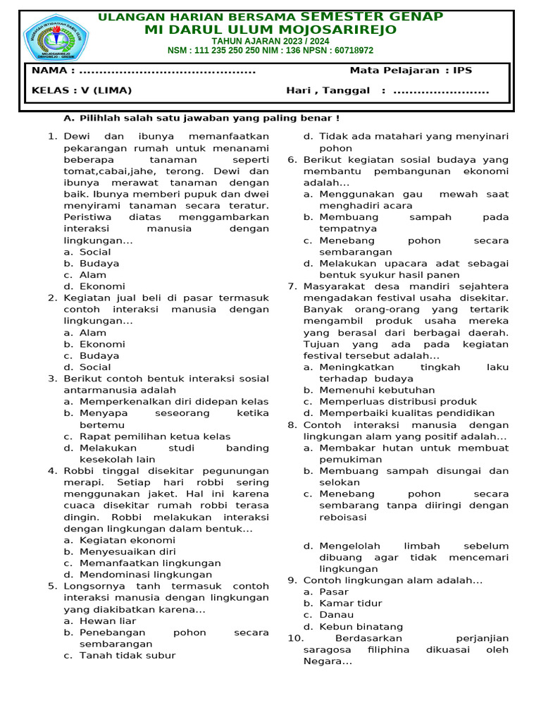 Ips Kelas 5 | PDF