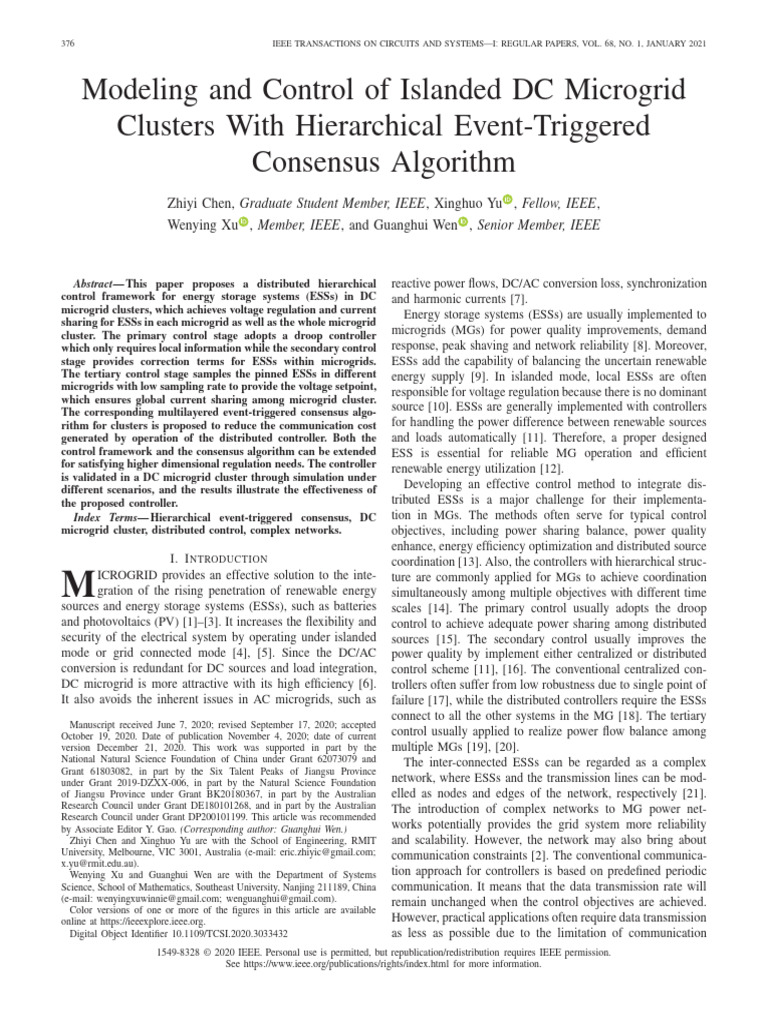 Modeling and Control of Islanded DC Microgrid Clusters With ...
