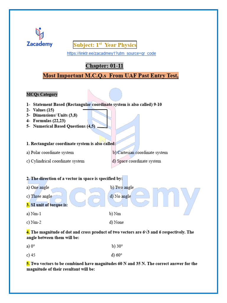 Physics 100 Most Important MCQs New | PDF