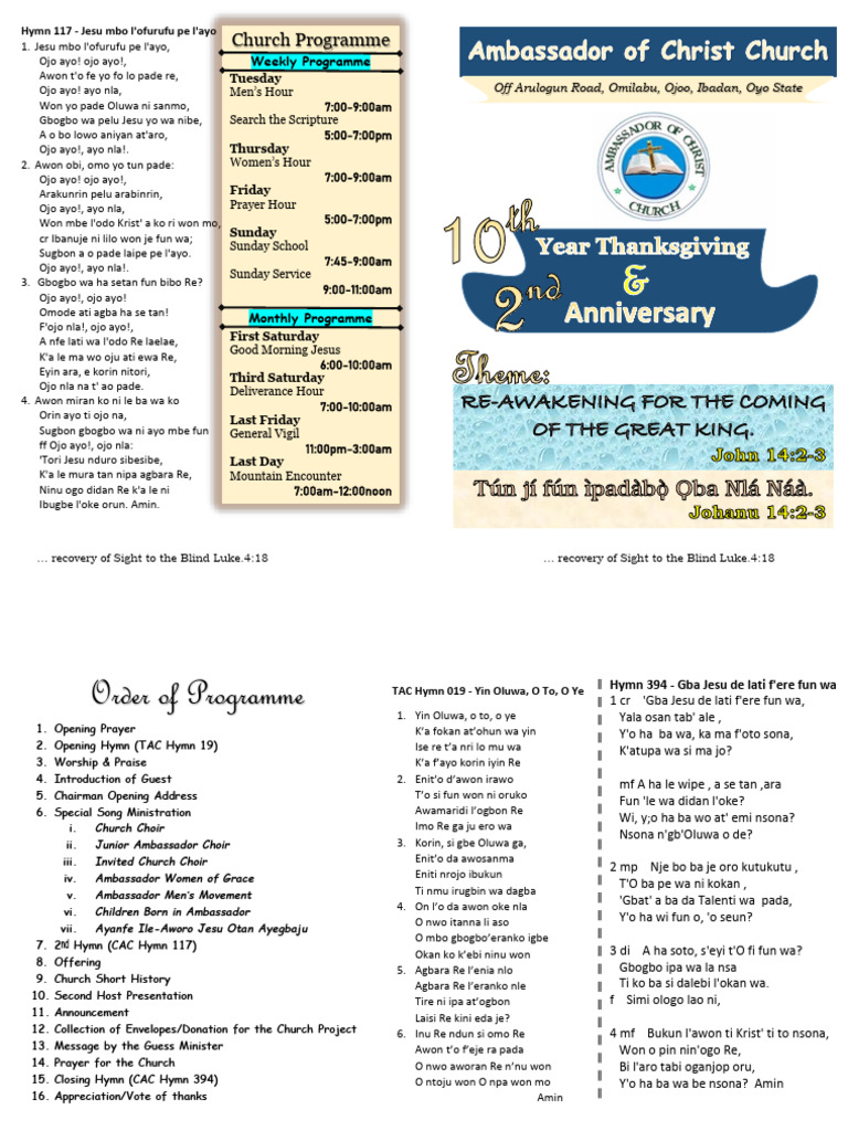 ACC Anniversary Programme | PDF