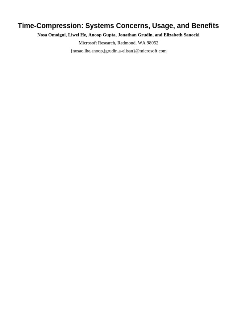 Time compression systems concerns usage and benefits pdf data