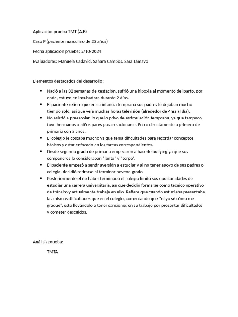 Aplicación prueba TMT | PDF