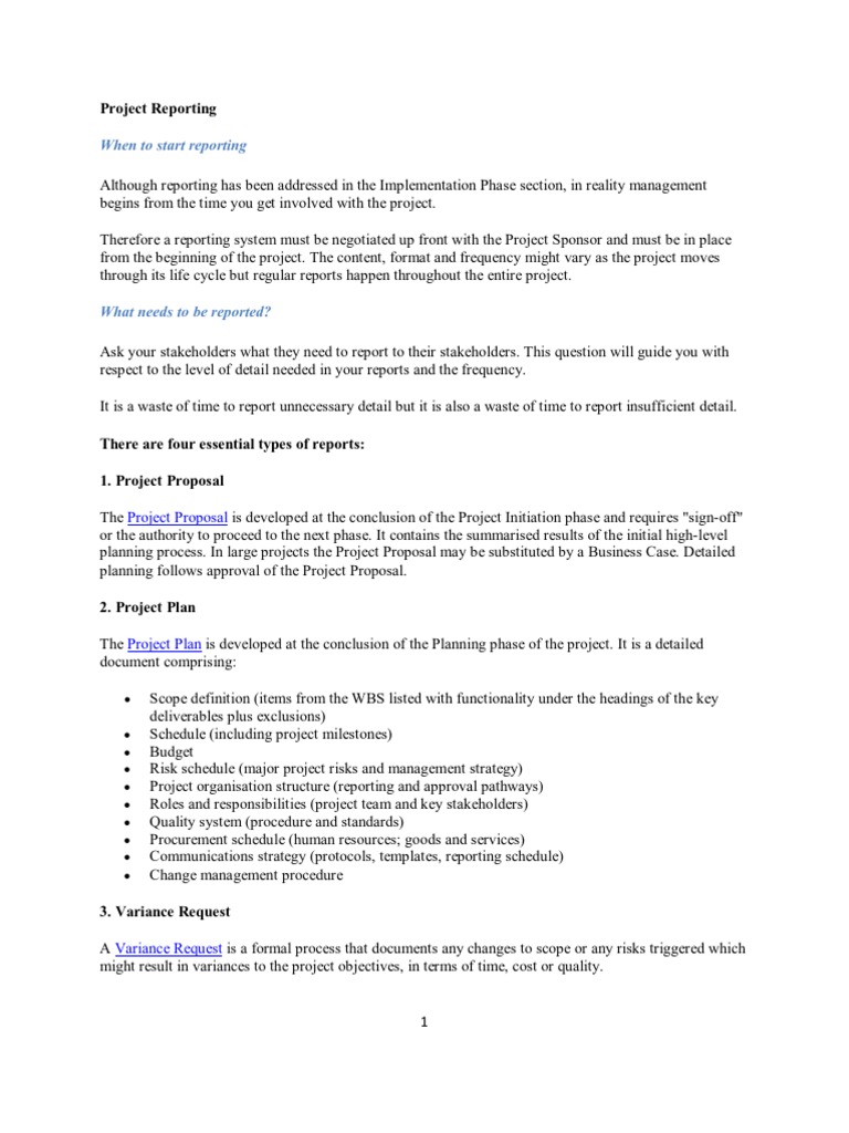 Project Reporting | PDF