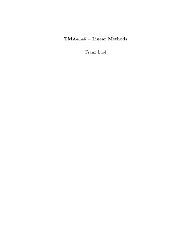 Franz Luef Linear Methods | PDF | Vector Space | Hilbert Space