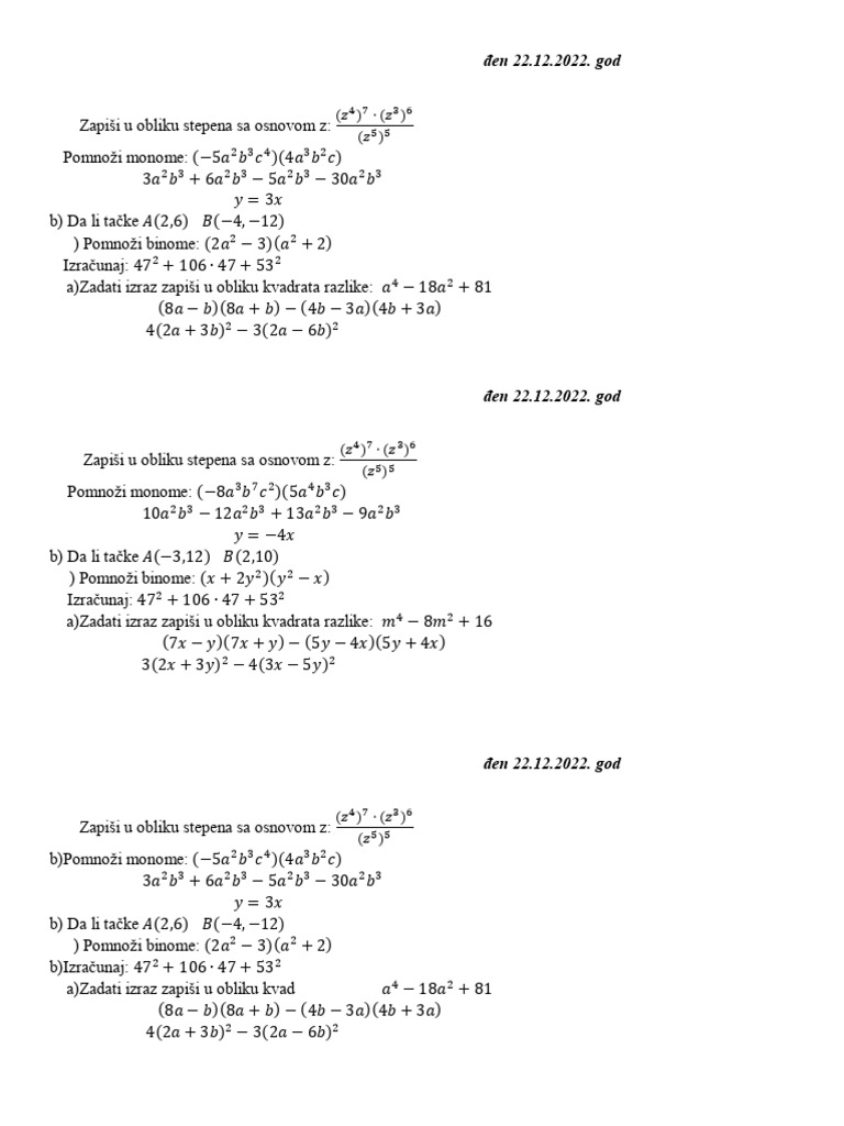 Drugi Pismeni Za 8 Razred 2022 PDF