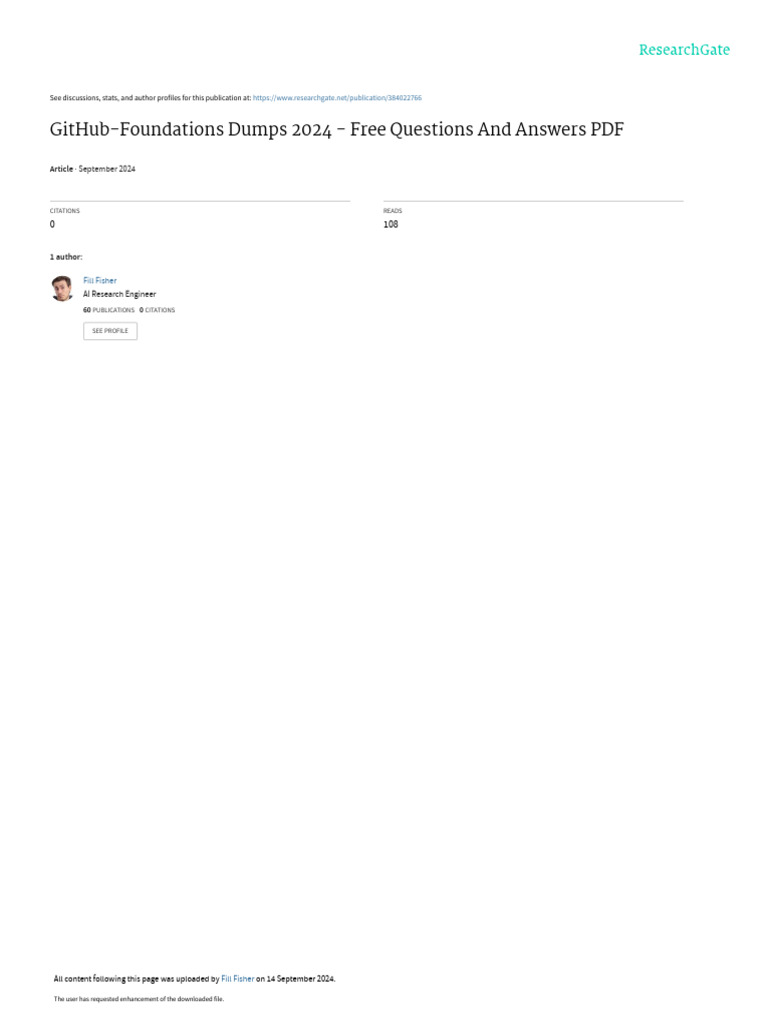 GitHub FoundationsDumps2024 FreeQuestionsAndAnswersPDF | PDF